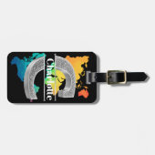 Cイニシャルパーソナライズされたシルバーモノグラムあなたの名前 ラゲッジタグ (正面横)