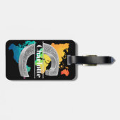 Cイニシャルパーソナライズされたシルバーモノグラムあなたの名前 ラゲッジタグ (裏面横)