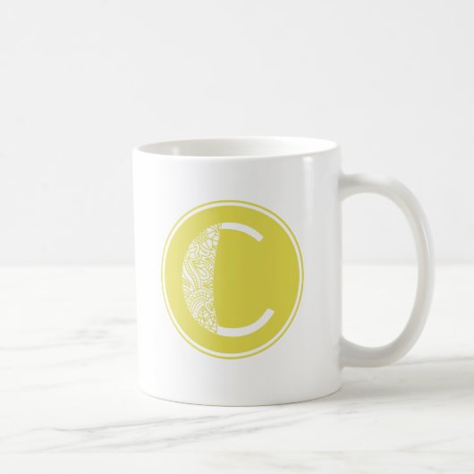 Cイニシャルフローラモノグラム コーヒーマグカップ (右)