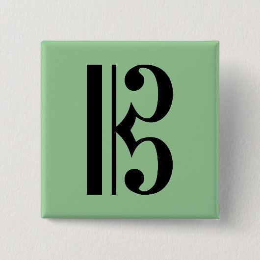 Cクレフ、音符記号音楽記号 缶バッジ (正面)