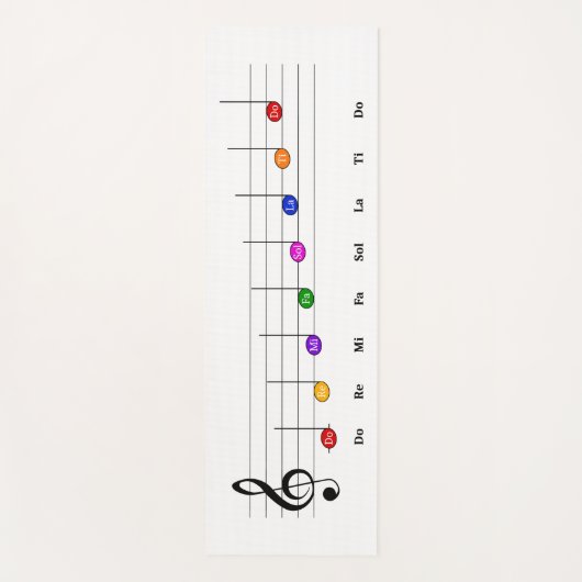 Cスケー専攻のル・イン・トレブル・クレフ、 音符記号・キッズ・ミュージック・リテラシー ヨガマット (正面)