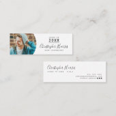 cモダンの白黒の卒業写真クラス コーリングカード (正面/裏面)