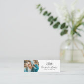 cモダンの白黒の卒業写真クラス コーリングカード (スタンド正面)