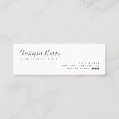 cモダンの白黒の卒業写真クラス コーリングカード (裏面)