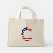 Cモノグラムが米国国旗ttcntにオーバーレイ ミニトートバッグ (裏面)