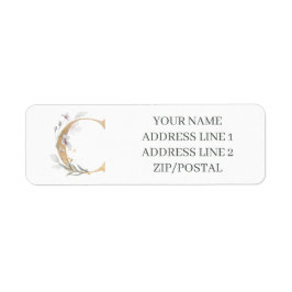 Cモノグラムパーソナライズされたフローラ ラベル