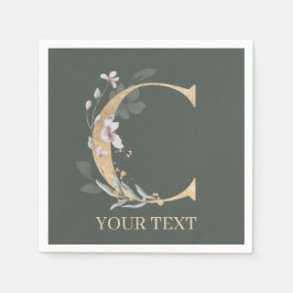 Cモノグラムフローラパーソナライズされたナプキンス スタンダードカクテルナプキン