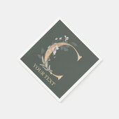 Cモノグラムフローラパーソナライズされたナプキンス スタンダードカクテルナプキン (角)