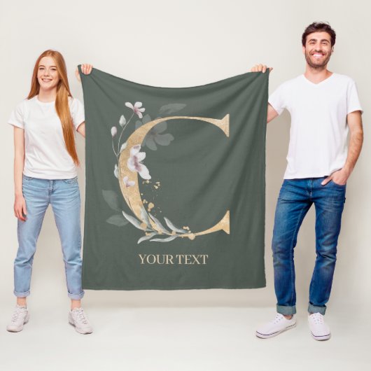 Cモノグラムフローラパーソナライズされたフリースブランケット フリースブランケット (インサイチュ)