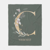 Cモノグラムフローラパーソナライズされたフリースブランケット フリースブランケット (正面)