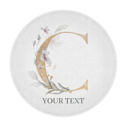 Cモノグラムフローラパーソナライズされた カッティングボード (正面)