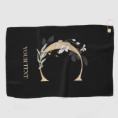 Cモノグラムフローラパーソナライズされた ゴルフタオル (横)