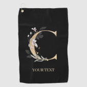 Cモノグラムフローラパーソナライズされた ゴルフタオル (正面)