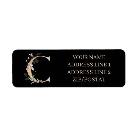 Cモノグラムフローララパーソナライズされたベル ラベル (正面)