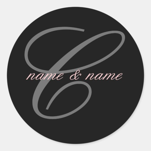 Cモノグラム名ラベル ラウンドシール (正面)
