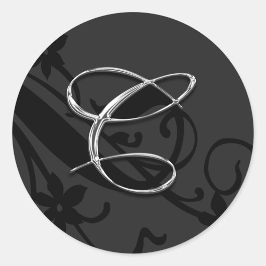 Cモノグラム文字結婚の封筒用シールシール ラウンドシール (正面)