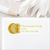 Cモノグラム「金ゴールドレース」デザインアドレス表 ラベル (インサイチュ)