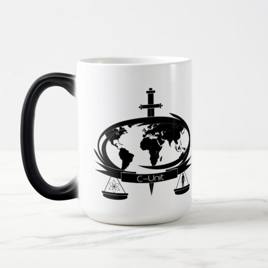 Cユニットとシフターのタイトル·マグ-秘密公開 モーフィングマグカップ (左)