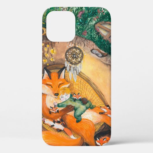 c上の穴パパ狐の水彩イラストレーション Case-Mate iPhoneケース (裏面)