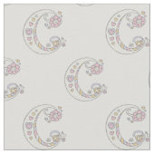 C字形モノグラム加飾文字カスタム織物 ファブリック (クローズアップ)