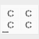 C文字バーコードイニシャルバーコードパターン 長方形シール (シート)