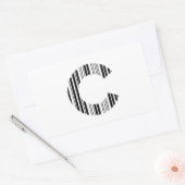 C文字バーコードイニシャルバーコードパターン 長方形シール (封筒)