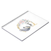 C文字パーソナライズされた名（馬付き）   ノートブック (左側)