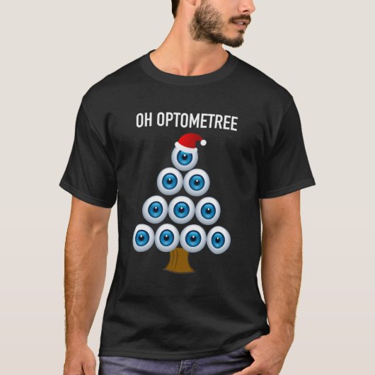 C用眼球木Ohオプトメツリー検眼デザイン Tシャツ (正面)