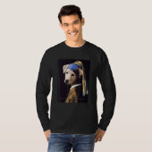 C絵を描付きの真珠のイヤリングを持つ有名な女の子 Tシャツ (正面フル)