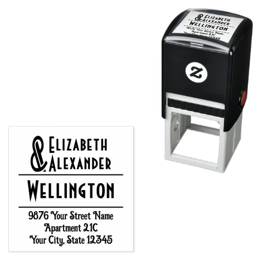 C背の高いアンパサンド#12つの名前#3-35カップルのアドレス セルフインキングスタンプ (インサイチュ)