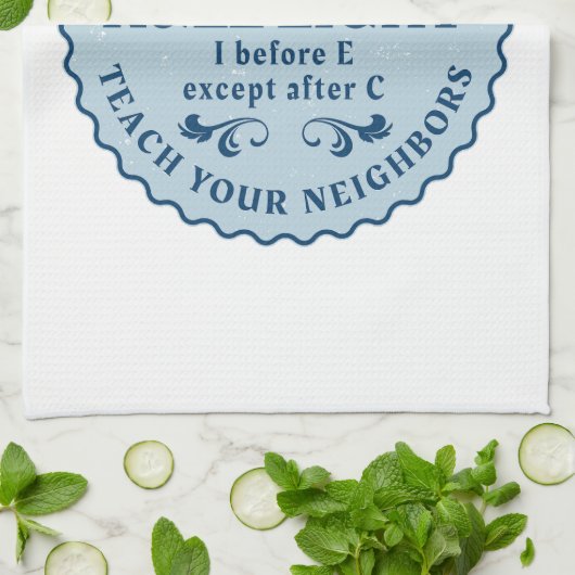 C規則の後を除いてEの前におもしろい キッチンタオル (折り畳み)