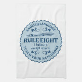 C規則の後を除いてEの前におもしろい キッチンタオル (縦)