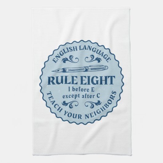 C規則の後を除いてEの前におもしろい キッチンタオル (縦)