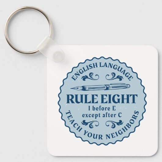 C規則の後を除いてEの前におもしろい キーホルダー (正面)