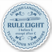 C規則の後を除いてEの前におもしろい シール (正面)