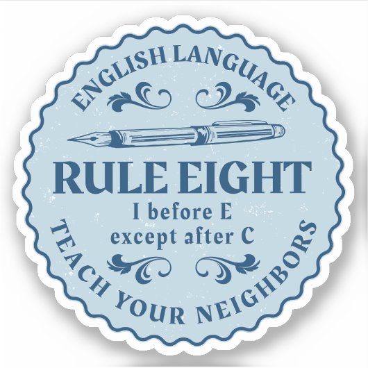 C規則の後を除いてEの前におもしろい シール (正面)