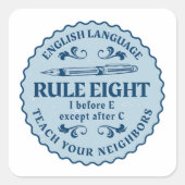 C規則の後を除いてEの前におもしろい スクエアシール (正面)