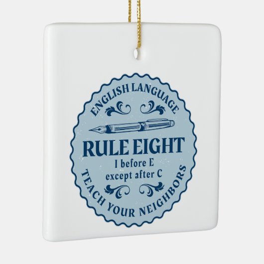 C規則の後を除いてEの前におもしろい セラミックオーナメント (右)