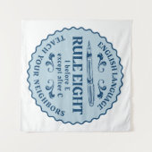 C規則の後を除いてEの前におもしろい タペストリー (正面(横))