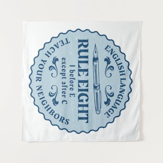 C規則の後を除いてEの前におもしろい タペストリー (正面(横))