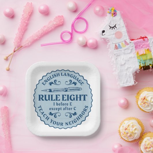 C規則の後を除いてEの前におもしろい ペーパープレート (パーティー)