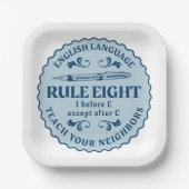 C規則の後を除いてEの前におもしろい ペーパープレート (正面)