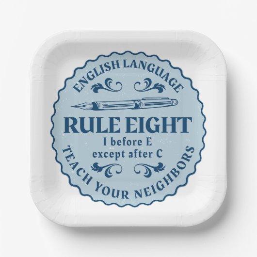 C規則の後を除いてEの前におもしろい ペーパープレート (正面)