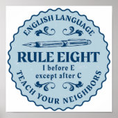 C規則の後を除いてEの前におもしろい ポスター (正面)