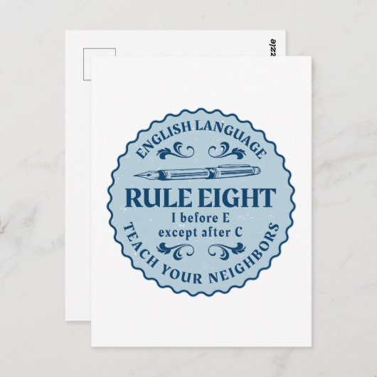 C規則の後を除いてEの前におもしろい ポストカード (正面/裏面)