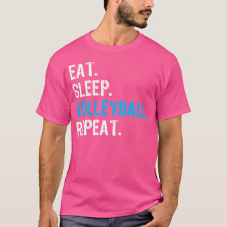 C食べ用スリープバレーボールおもしろいリピートバレーボール Tシャツ