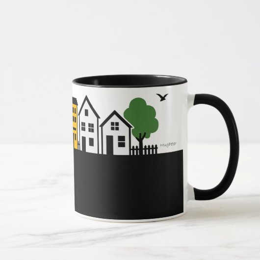 C02 - Tasse mit Dorf Kleinstadt Skyline マグカップ (右)
