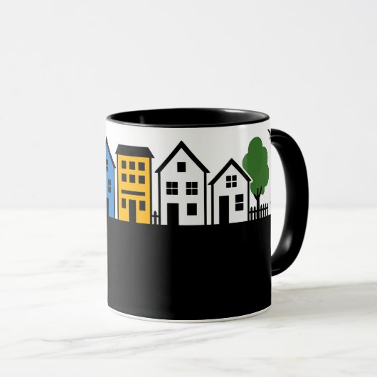 C02 - Tasse mit Dorf Kleinstadt Skyline マグカップ (正面右)