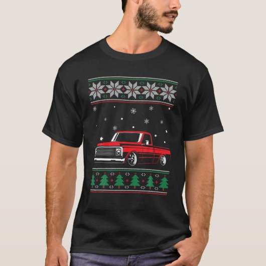 C10トラックの醜いクリスマスのスラムのローライダーが落ちた Tシャツ (正面)