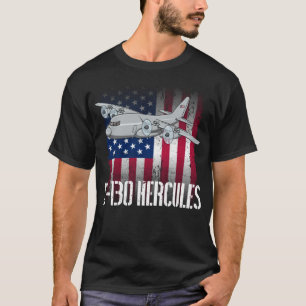 C130ヘラクレスアメリカ国旗軍隊C130ヘラクレス Tシャツ
